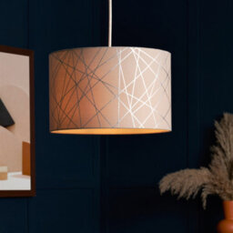 Litecraft Mocha And Silver Easy Fit Lampshade Light Shade - thumbnail 1