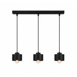 Luminosa Lighting Luminosa Simply Bar Pendant Ceiling Light Black 3X E27 - thumbnail 1