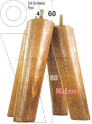 L&F Wood Legs Dark Oak Washed 180mm High Set Of 4 Replacement Angled Furniture Legs Set Of 4 Sofas Chairs Stools M8 - thumbnail 1