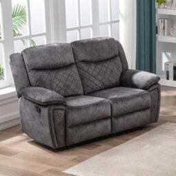 Furnishings For Less UK Brianna Grey Full Fabric Manual Recliner 2 Seater Sofa - thumbnail 2