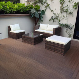 Evre Brown 4 Seat Rattan Outdoor Garden Furniture Set - Malaga With Coffee Table And Weatherproof Cover - thumbnail 3