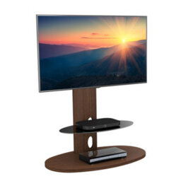 "Avf Affinity Chepstow 93Cm Oval Pedestal Tv Stand, For Tvs 32-65"" - Walnut" - thumbnail 1