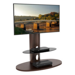 "Avf Affinity Chepstow 93Cm Oval Pedestal Tv Stand, For Tvs 32-65"" - Walnut" - thumbnail 9