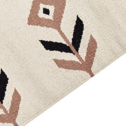 Wyld And Coco Kilim Area Rug Cotton 140 X 200 Cm Beige And Black - Reversible Low Pile For Living Room - thumbnail 3