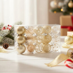 Living And Home 30-Piece Set Of Golden Christmas Balls Christmas Tree Decorations 6Cm Dia X 8Cm H - thumbnail 2