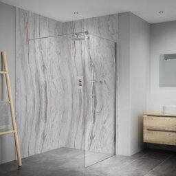 Splashwall Elite Mpc Tongue & Groove Bathroom & Wet Room Panel (H)2420mm (W)600mm - Matt Marmo Linea - thumbnail 1