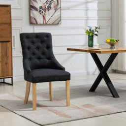 Ravenna Fabric Dining Chairs - Set Of 2 - Black - thumbnail 1