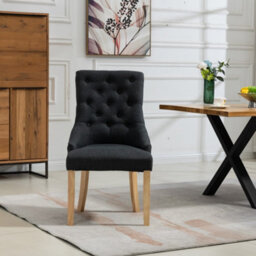 Ravenna Fabric Dining Chairs - Set Of 2 - Black - thumbnail 2