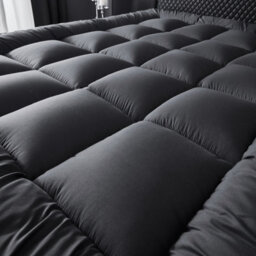 10Cm Deep Thick Grey Mattress Topper Hotel Quality Microfiber Topper With Corner Straps, Durable & Long Lasting Mattress Enhancer - thumbnail 3