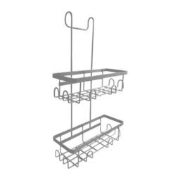 Grey Modern Hanging Over Door Screen Bathroom Shower Caddy Rack Storage Organizer - thumbnail 1