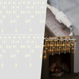 Pegdev - Pdl Warm White Led Icicle Lights White Rubber Cable 60 40 20Cm Drop Outdoor Indoor Connectable Durable System 7M - thumbnail 4