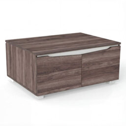 Costway Farmhouse Coffee Table With Storage Cabinet 80 X 60 Cm Center Table-Walnut - thumbnail 2
