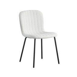 MCC Direct Set Of 2 Teddy Faux Fur Stitched Design Dining Chairs Beige/white Bella By Mcc - thumbnail 5