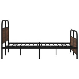 Berkfield Metal Bed Frame Without Mattress Brown Oak 160X200 Cm - thumbnail 6