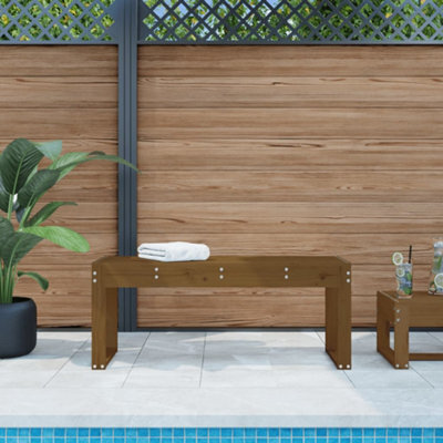 Berkfield Garden Bench Honey Brown 110X38X45 Cm Solid Wood Pine - image 1