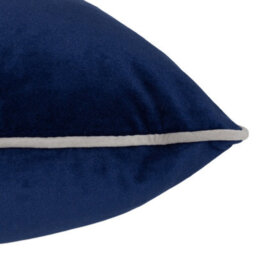 furn. Furn Meridian Velvet Polyester Filled Cushion, Navy/silver, 45 X 45Cm - thumbnail 3