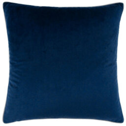 furn. Furn Meridian Velvet Polyester Filled Cushion, Navy/silver, 45 X 45Cm