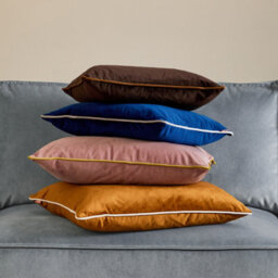 furn. Furn Meridian Velvet Polyester Filled Cushion, Navy/silver, 45 X 45Cm - thumbnail 5