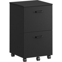 Songmics Rolling Filing Cabinet With Two Drawers, Small Mobile File Unit And Printer Stand For Home Office, Matte Black - thumbnail 8