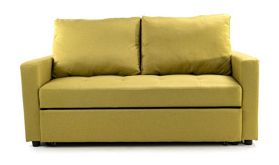 Mattress Guru Fabric 2 Seater Double Sleep Grey, Brown & Lime Omari Modern Stylish (Sofa Bed) - image 1
