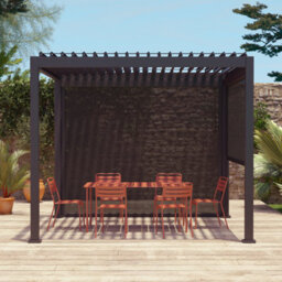 Sweeek - Louvered Pergola Aluminium 3 X 3M V2 And 2 3M Blinds Anthracite - Triomphe - thumbnail 7