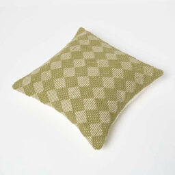 Homescapes Lima Handwoven Textured Green Cushion 45 X 45 Cm - thumbnail 5