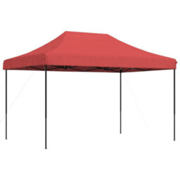 Walplus Foldable Party Tent Garden Gazebo Canopy Pop-Up Burgundy 410X279X315 Cm - thumbnail 2