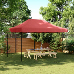 Walplus Foldable Party Tent Garden Gazebo Canopy Pop-Up Burgundy 410X279X315 Cm - thumbnail 1