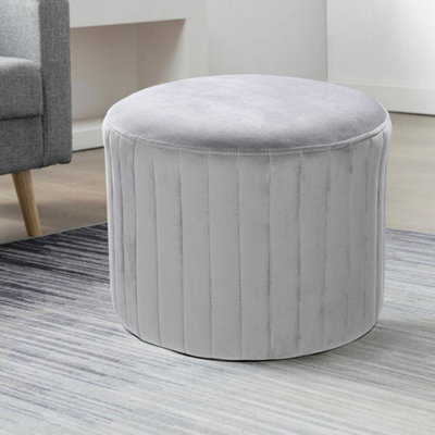 Upholstered Footstool Round Ottoman Dressing Makeup Chair Seat Entrance - image 1