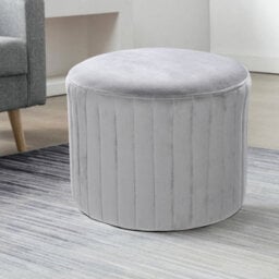Upholstered Footstool Round Ottoman Dressing Makeup Chair Seat Entrance - thumbnail 1