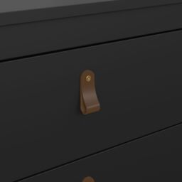 Madrid Matt Black No Effect 3 Drawer Chest (H)797mm (W)823mm (D)384mm - thumbnail 4