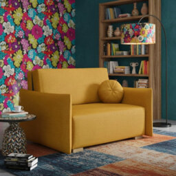Viva Glov Ii Sofa Bed With Sleep Function Storage Container Chipboard Wooden Frame Springs 134X98X85Cm Mustard - thumbnail 1