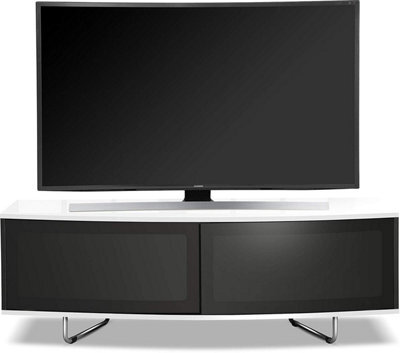 "Homeology Caru Black And White Beam-Thru Remote Friendly Contemporary ""d"" Shape Up To 65"" Led/oled/lcd Tv Cabinet" - image 1