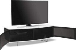 "Homeology Caru Black And White Beam-Thru Remote Friendly Contemporary ""d"" Shape Up To 65"" Led/oled/lcd Tv Cabinet" - thumbnail 4