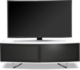 "Homeology Caru Black And White Beam-Thru Remote Friendly Contemporary ""d"" Shape Up To 65"" Led/oled/lcd Tv Cabinet" - thumbnail 1