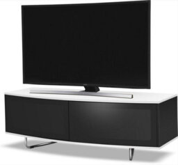 "Homeology Caru Black And White Beam-Thru Remote Friendly Contemporary ""d"" Shape Up To 65"" Led/oled/lcd Tv Cabinet" - thumbnail 3
