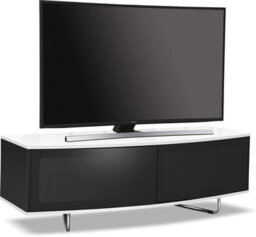 "Homeology Caru Black And White Beam-Thru Remote Friendly Contemporary ""d"" Shape Up To 65"" Led/oled/lcd Tv Cabinet" - thumbnail 2