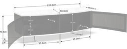 "Homeology Caru Black And White Beam-Thru Remote Friendly Contemporary ""d"" Shape Up To 65"" Led/oled/lcd Tv Cabinet" - thumbnail 8