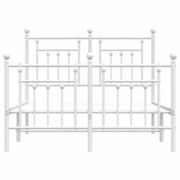 Berkfield Metal Bed Frame With Headboard And Footboard White 120X200 Cm - thumbnail 6