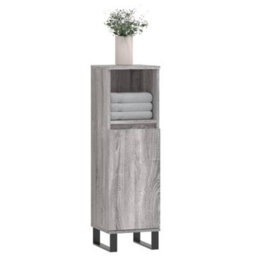Berkfield Bathroom Cabinet Grey Sonoma 30X30X100 Cm Engineered Wood - thumbnail 3