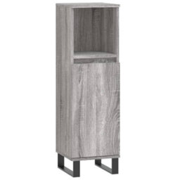 Berkfield Bathroom Cabinet Grey Sonoma 30X30X100 Cm Engineered Wood - thumbnail 2