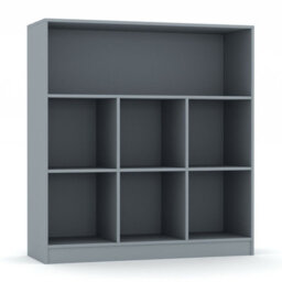Urbn-Living Urbnliving Height 94Cm Wide Wooden 7 Cube Bookcase Shelving Display Colour Grey Storage Unit Cabinet Shelves - thumbnail 1