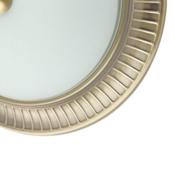 Happy Homewares Traditional Antique Brass Flush Ceiling Light Fitting With White Glass Diffuser - thumbnail 3