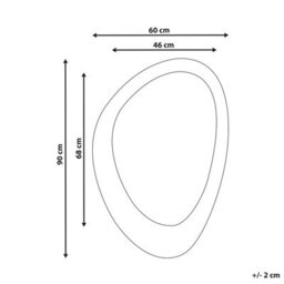Beliani Wall Mirror Audes 60 Cm 90 Cm Velvet Off-White - thumbnail 3