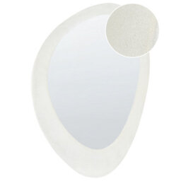 Beliani Wall Mirror Audes 60 Cm 90 Cm Velvet Off-White