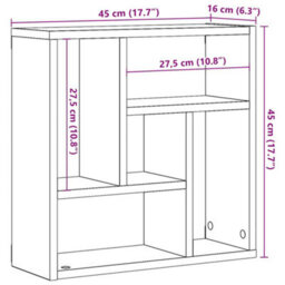 Berkfield Wall Shelf Old Wood 45X16X45 Cm Engineered Wood - thumbnail 9