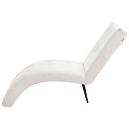 Beliani Chaise Longue Quilly Corduroy Off-White - thumbnail 5