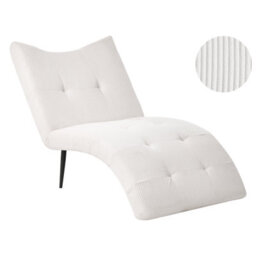 Beliani Chaise Longue Quilly Corduroy Off-White