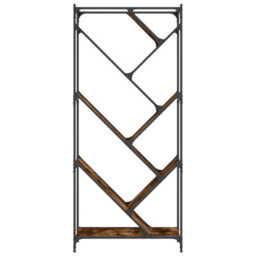 Berkfield Bookcase Smoked Oak 79X30X180 Cm Engineered Wood And Metal - thumbnail 5
