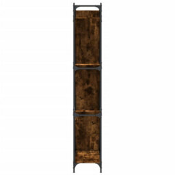 Berkfield Bookcase Smoked Oak 79X30X180 Cm Engineered Wood And Metal - thumbnail 6